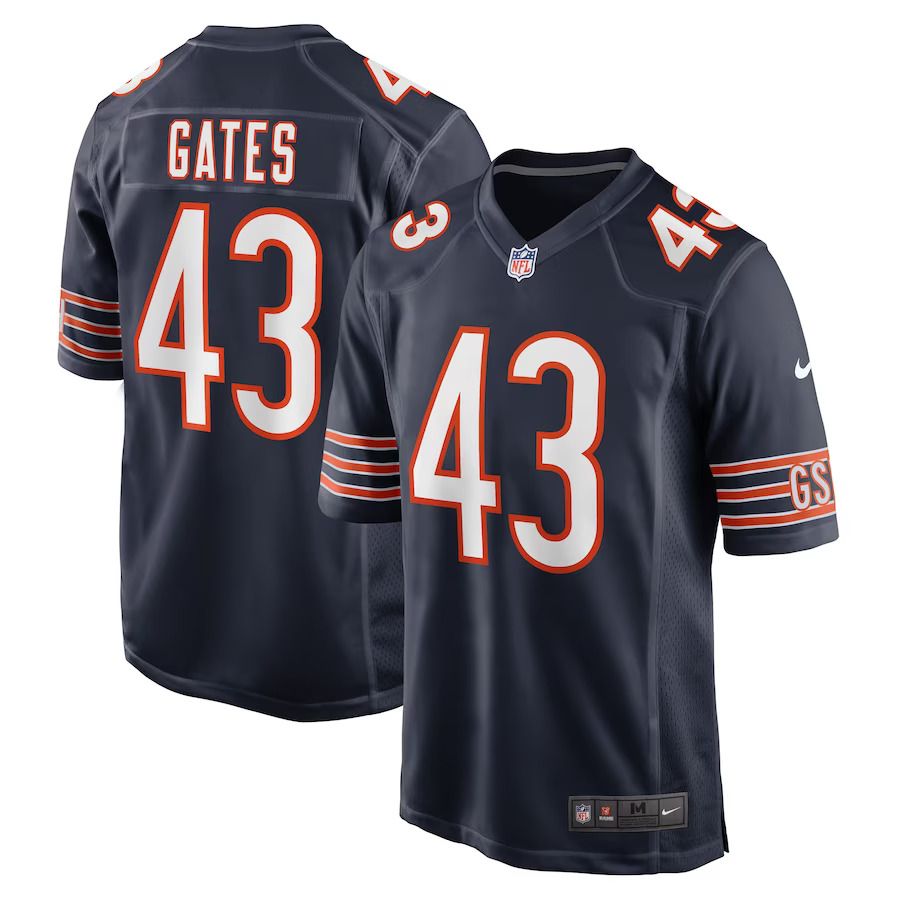 Men Chicago Bears #43 DeMarquis Gates Nike Navy Game Player NFL Jersey